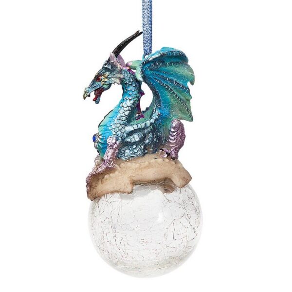 Design Toscano QS3292913 3 1/2 Inch Frost The Gothic Dragon Holiday Ornament, Set of Three