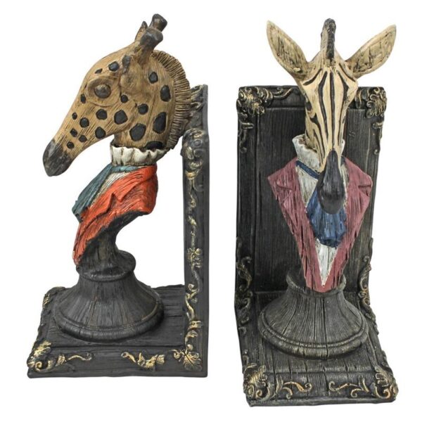 Design Toscano QS92460 4 Inch Giraffe and Zebra Bookends