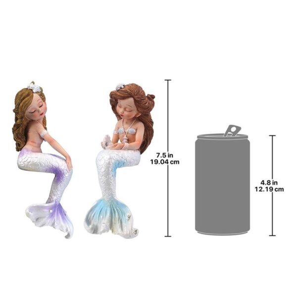 Design Toscano QS929383 3 1/2 Inch Sirens of the Sitting Mermaid Twins