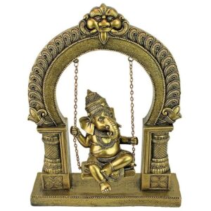 Design Toscano QS93659 7 1/2 Inch Lord Ganesha on a Swing Statue