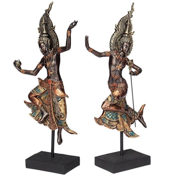 Design Toscano QS937012 8 1/2 Inch Set of Thai Teppanon Temple Dancers