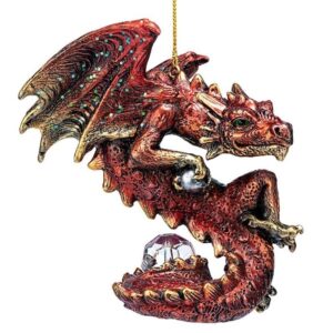 Design Toscano QS95305 4 Inch 2021 Dragon Xmas Ornament