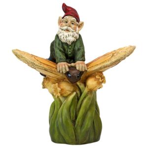 Design Toscano SH380879 16 /2 Inch On a Butterfly's Back Gnome Statue