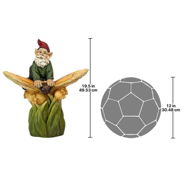 Design Toscano SH380879 16 /2 Inch On a Butterfly's Back Gnome Statue