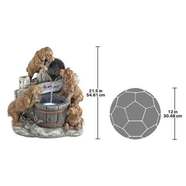 Design Toscano SH382614 21 Inch Puppy Pail Pour Garden Fountain