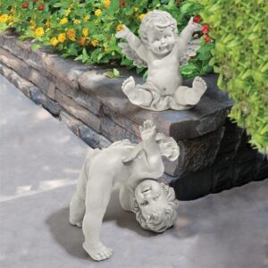 Design Toscano SH93042209 10 Inch Set of Topsy and Turvey Cherub Statues