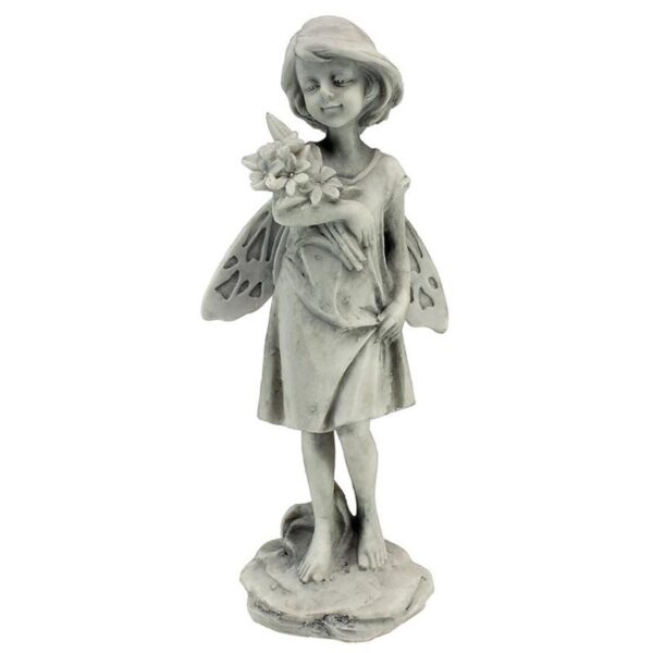 Design Toscano SH9403611 4 Inch Rose Garden Fairy with Flowers Statue