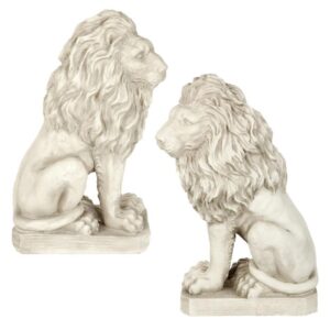 Design Toscano SH943 Set of Right and Left Mansfield Manor Lions Sentinel Statue