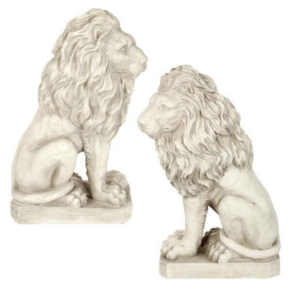 Design Toscano SH943 Set of Right and Left Mansfield Manor Lions Sentinel Statue