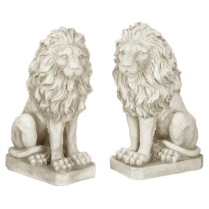 Design Toscano SH943 Set of Right and Left Mansfield Manor Lions Sentinel Statue