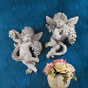 Design Toscano SH9715239 10 1/2 Inch Cherub Harvest Plaques