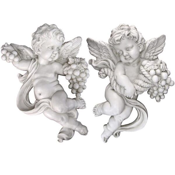 Design Toscano SH9715239 10 1/2 Inch Cherub Harvest Plaques