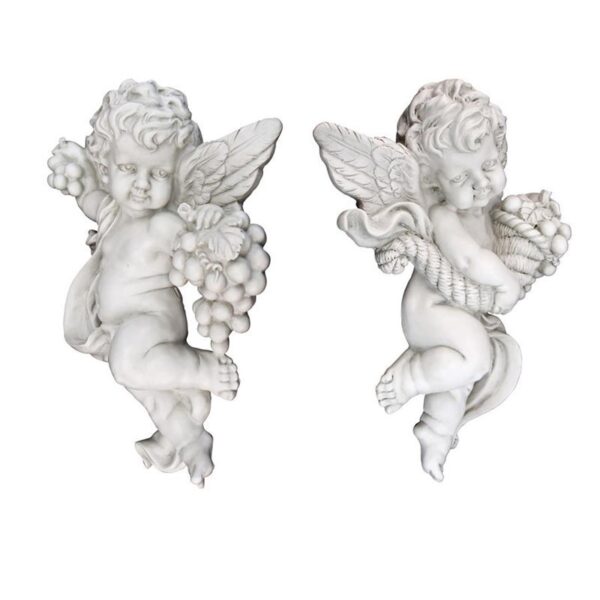 Design Toscano SH9715239 10 1/2 Inch Cherub Harvest Plaques