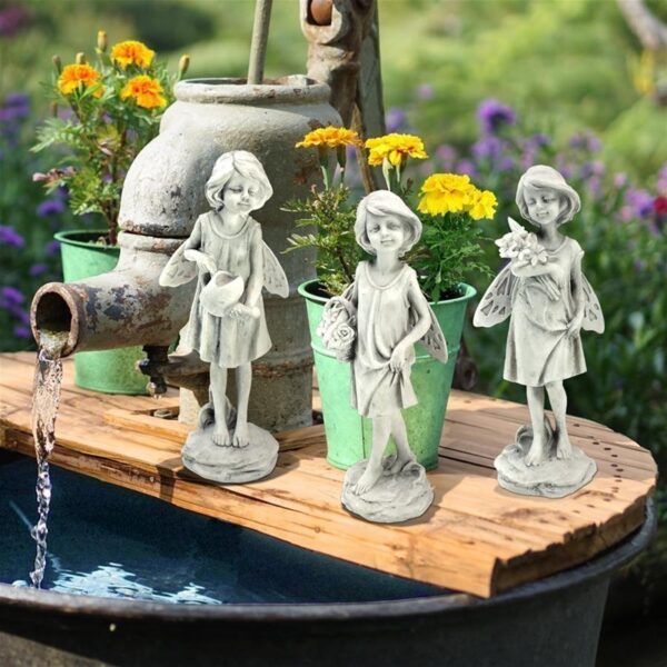 Design Toscano SH99403614 4 Inch Rose Garden Fairy Statues, Set of 3