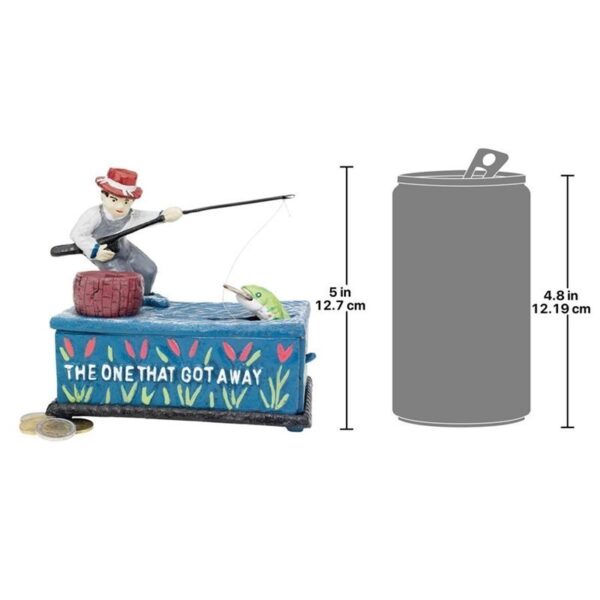 Design Toscano SP1291 7 1/2 Inch Fisherman the One That Got Away Bank