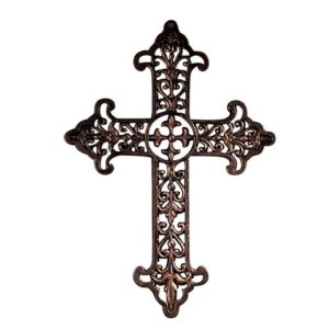 Design Toscano SP13566 13 Inch Fleur De Lis Iron Cross