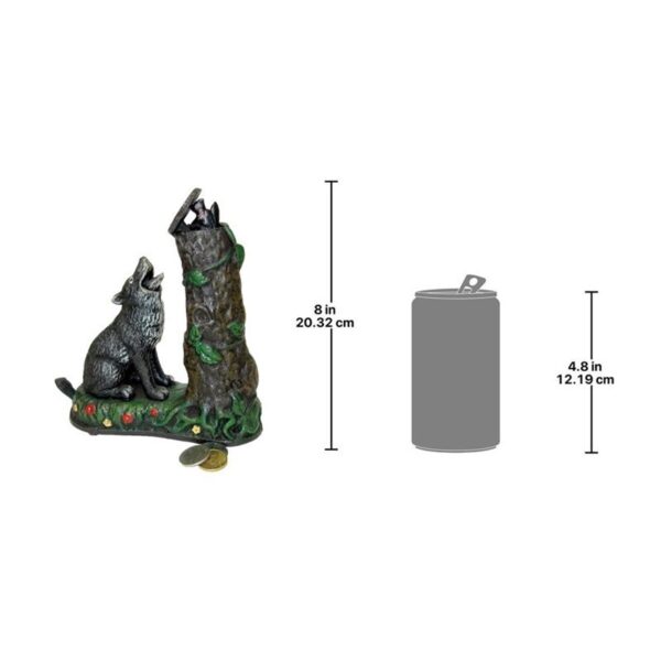 Design Toscano SP1475 8 Inch Wolf and Squirrel Bank