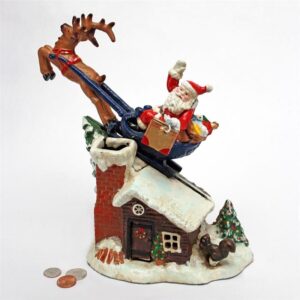 Design Toscano SP2255 9 1/2 Inch Santas Christmas Sleigh Iron Bank