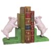 Design Toscano SP2525 3 1/2 Inch Piggy in a Pen Cast Iron Bookend Set