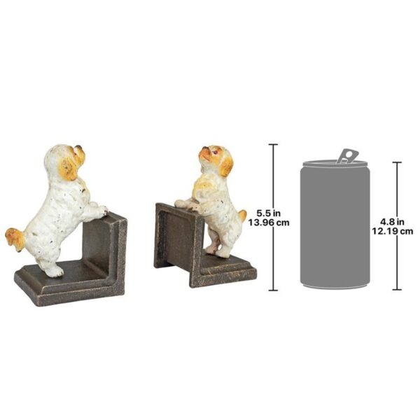 Design Toscano SP2526 4 Inch Cavalier King Charles Iron Bookend Set