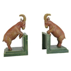 Design Toscano SP2680 3 1/2 Inch Billy Goat Cast Iron Bookends Set