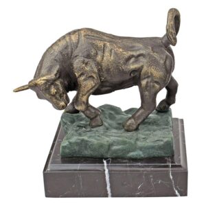 Design Toscano SP334 6 1/2 Inch Bull of Wall Street Cast Iron Statue