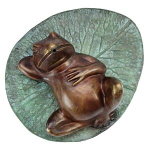 Design Toscano SU5080 12 Inch Spitting Frog on Lily Pad