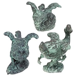 Design Toscano SU90015 7 1/2 Inch Ducks, Set of 3 - Bronze