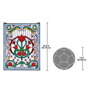 Design Toscano TF26318 19 1/2 Inch Tulip Treasure Stained Glass Window