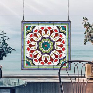 Design Toscano TF26319 24 Inch Victorian Floral Stained Glass Window