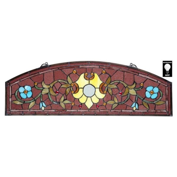 Design Toscano TF28035 32 Inch Ambrosia Demi Lune Stained Glass Window