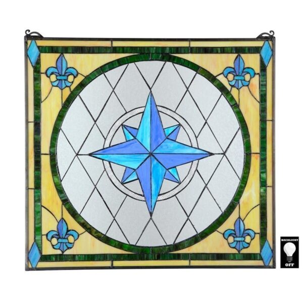 Design Toscano TF5030 28 Inch Compass Rose Stained Glass Window