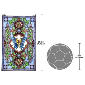 Design Toscano TF7748 15 1/2 Inch Butterfly Utopia Stained Glass Window