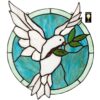 Design Toscano TF801 12 Inch Dove of Peace Stained Glass