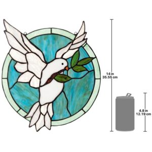 Design Toscano TF801 12 Inch Dove of Peace Stained Glass