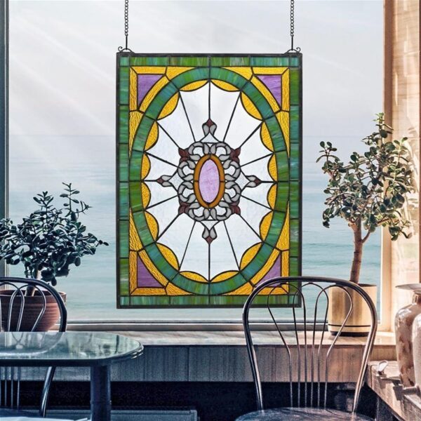 Design Toscano TF808 18 Inch Monte Carlo Stained Glass Window