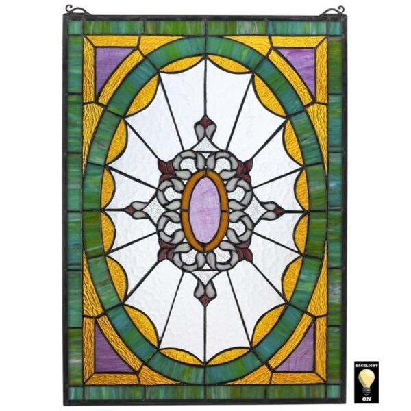 Design Toscano TF808 18 Inch Monte Carlo Stained Glass Window