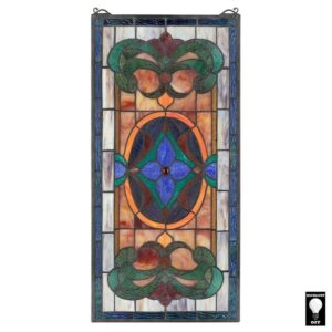 Design Toscano TF812 13 Inch Stanwyck Flower Stained Glass Window