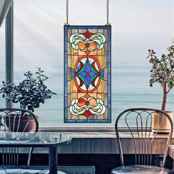 Design Toscano TF812 13 Inch Stanwyck Flower Stained Glass Window