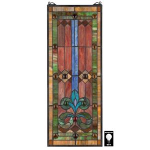 Design Toscano TF814 11 Inch Lamour Blue Stained Glass Window