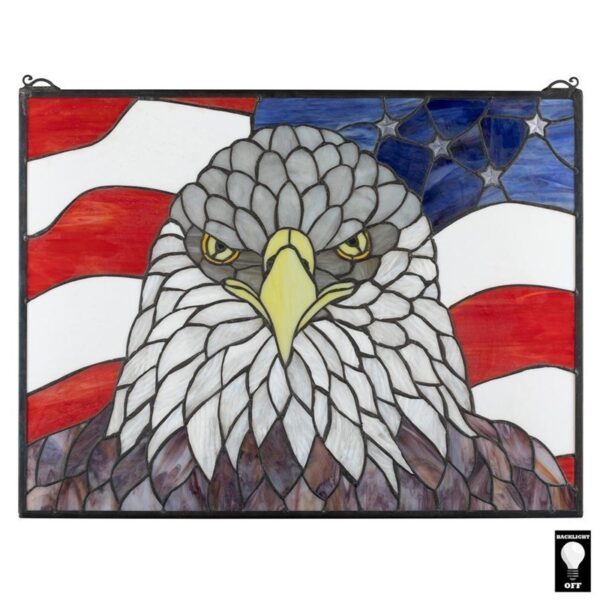 Design Toscano TF817 24 Inch Bald Eagle Stained Glass Window