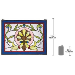 Design Toscano TF84 25 Inch Prairie Flower Stained Glass Window