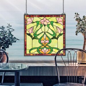 Design Toscano TF85 17 Inch Nouveau Lily Stained Glass Window