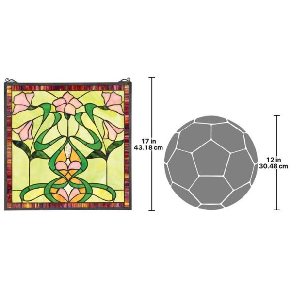 Design Toscano TF85 17 Inch Nouveau Lily Stained Glass Window