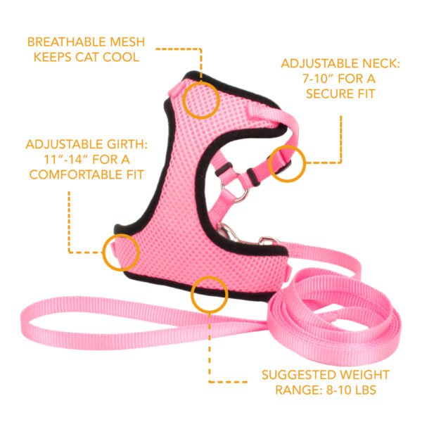 Comfort Soft  Adjustable Cat Harness with 6 Leash