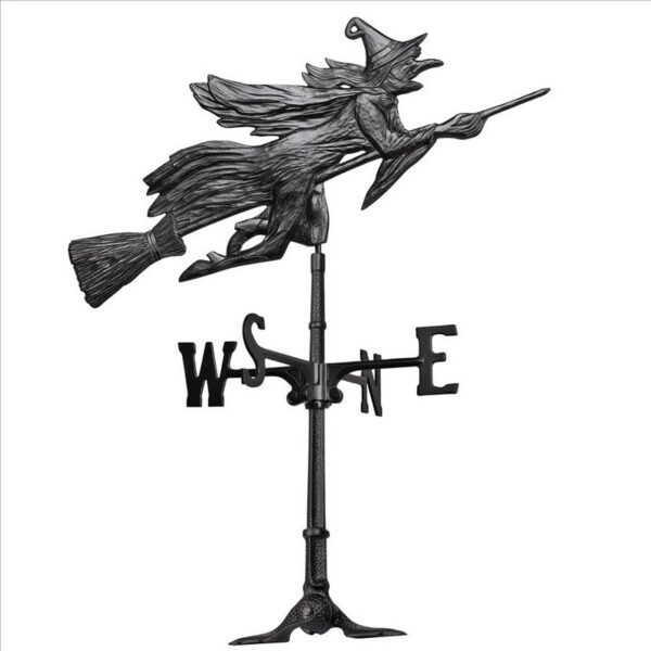 Design Toscano WH456 23 Inch Roof Mount Windblown Wicked Witch Metal Weathervane