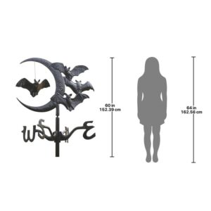 Design Toscano WH60122 12 Inch Crescent Moon and Bats Garden Weathervane