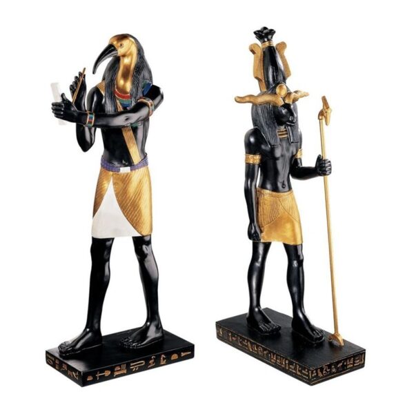 Design Toscano WU685600 3 1/2 Inch Set of Thoth and Khnum Sculptures