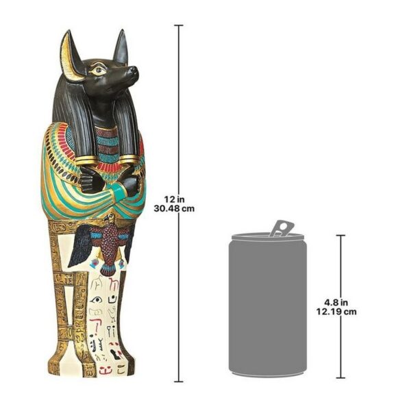 Design Toscano WU68834 4 Inch Anubis Icon of Ancient Egypt Sarcophagus Wall Sculpture - Multicolor