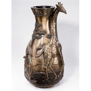 Design Toscano WU72002 8 1/2 Inch Giraffes of the Savanna Vase